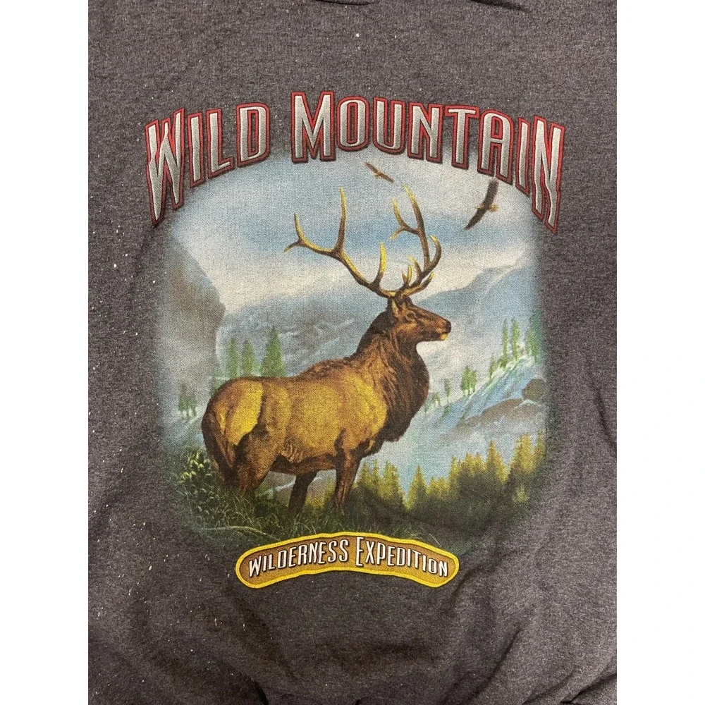 Vintage Wild Mountain Sweatshirt mens xl grey 1990s deer mountains - Picture 2 of 7